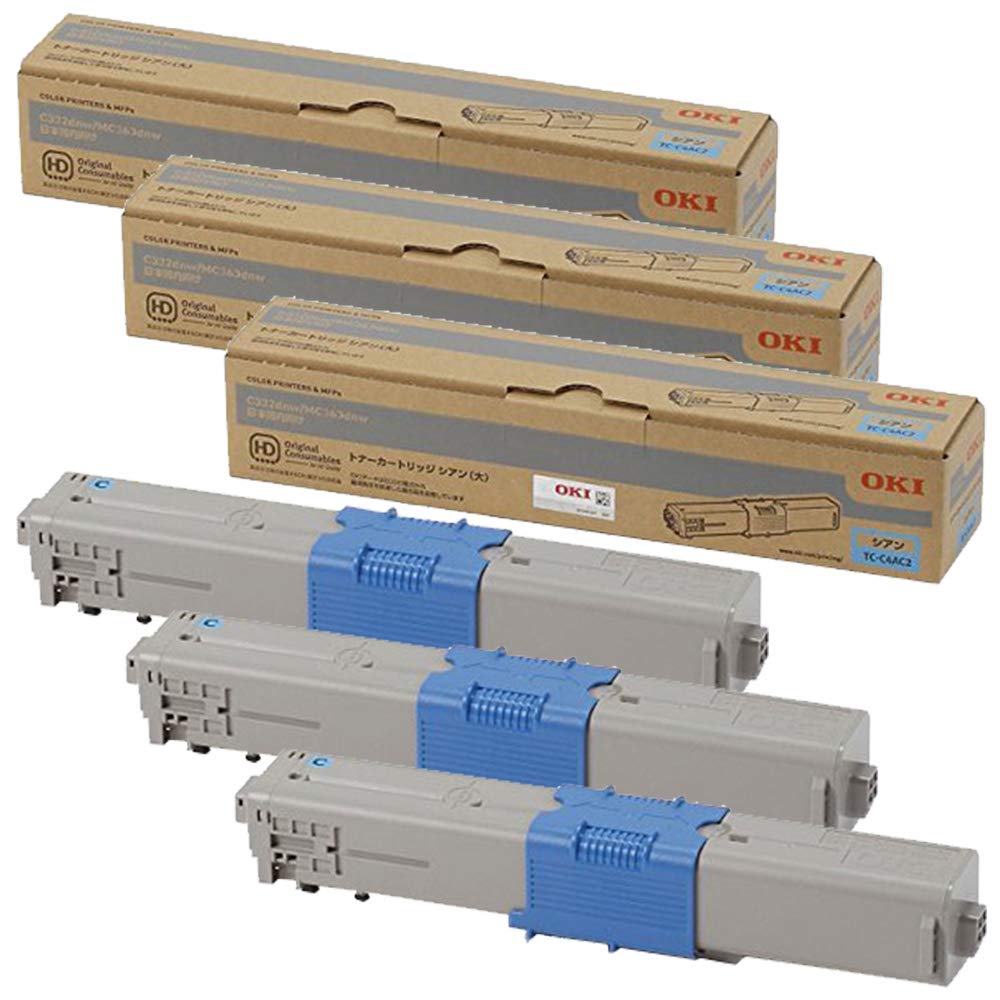 OKI TC-C4AC2シアン3本 Amazon | OKI 純正 TC-C4AC2 トナーカートリッジ シアン (大) 3